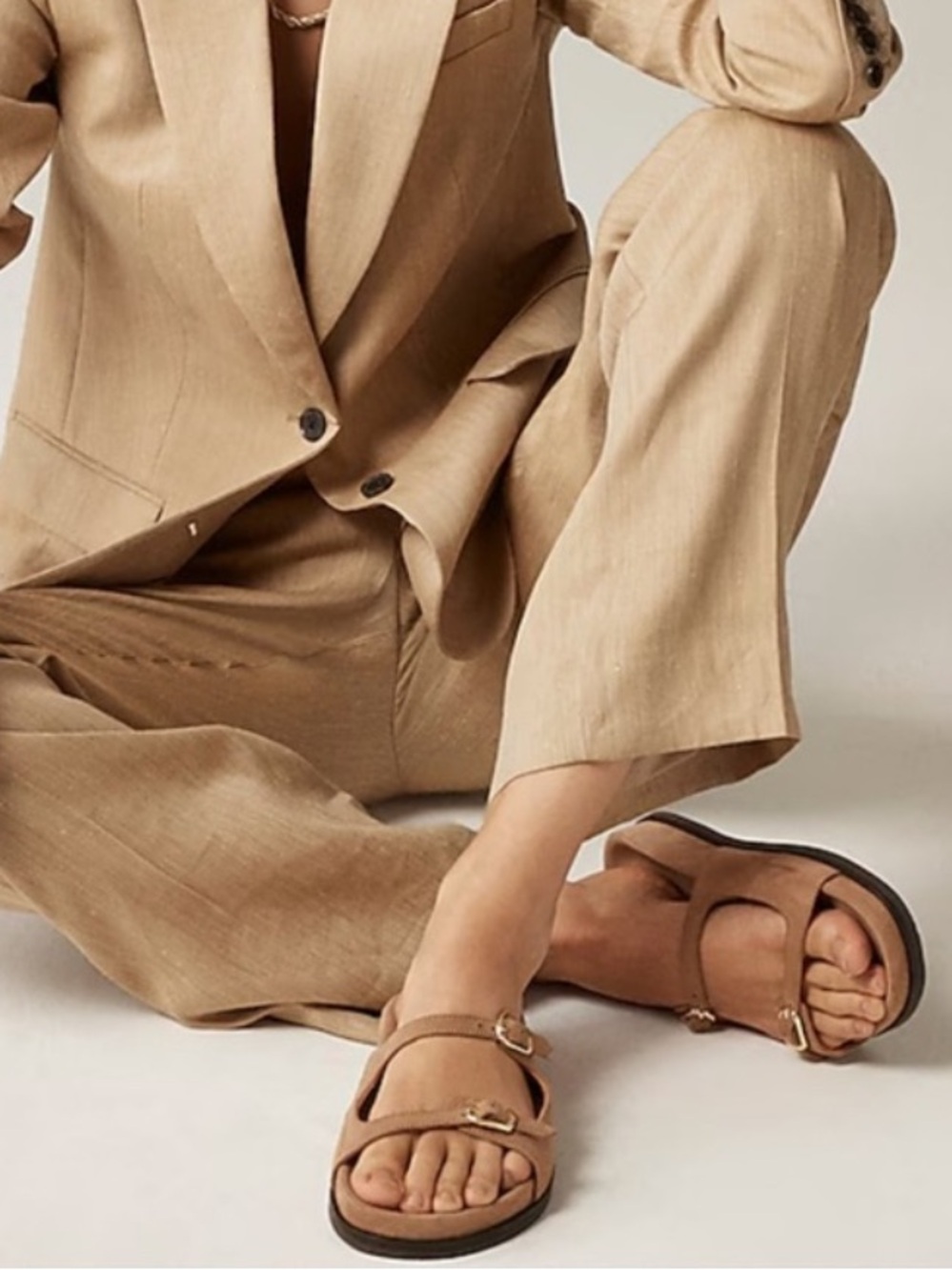 J. Crew New Colbie buckle sandals in suede Size 8.5